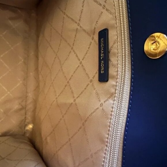 NEW Large Michael Kors Maple brown tote bag River Blue handles & shoulder strap - Picture 9 of 11
